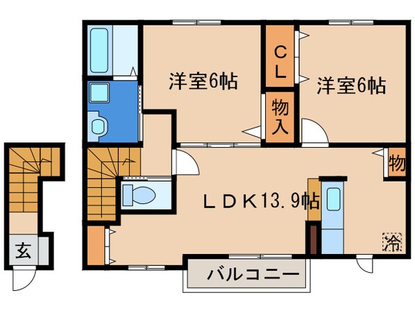 エステートまがり川２１の物件間取画像